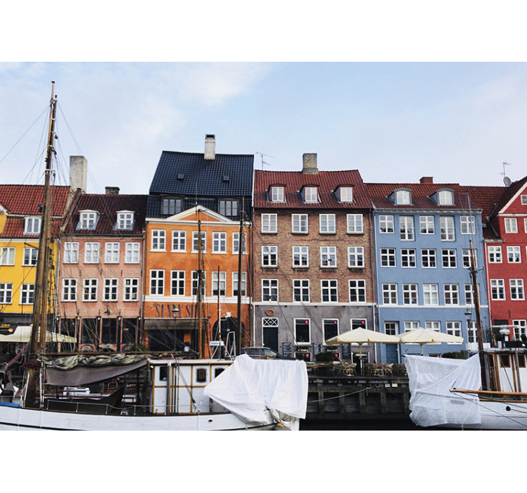 Fotomurale città vista sul canale di copenhagen - TenStickers