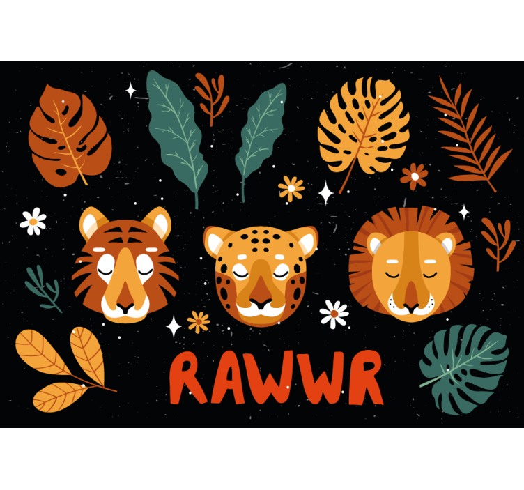 Fotomurale cameretta animali della giungla giocosi - TenStickers