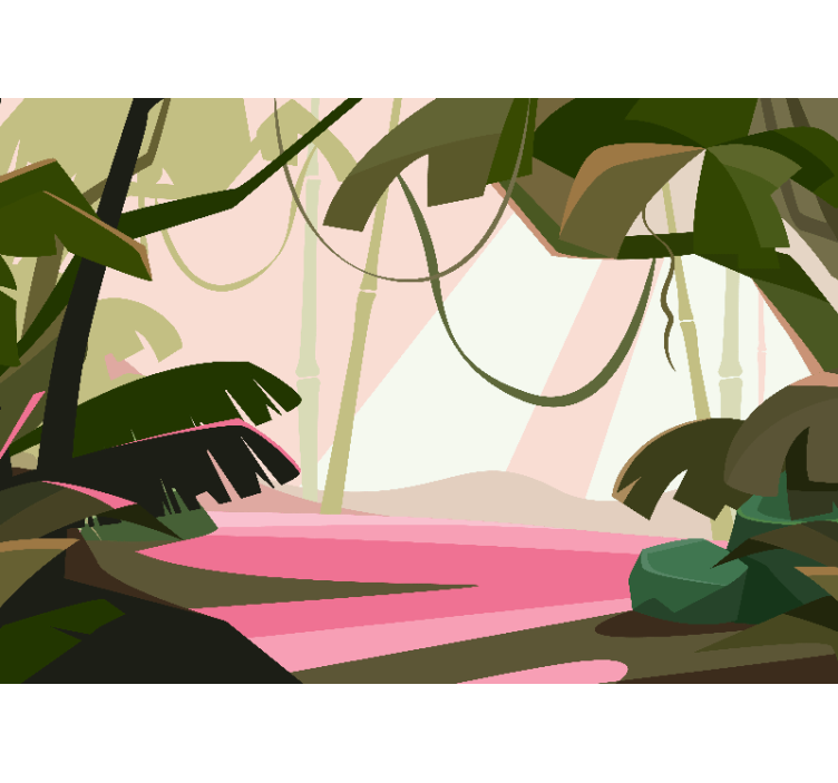 Carta da parati giungla scena tropicale lussureggiante - TenStickers