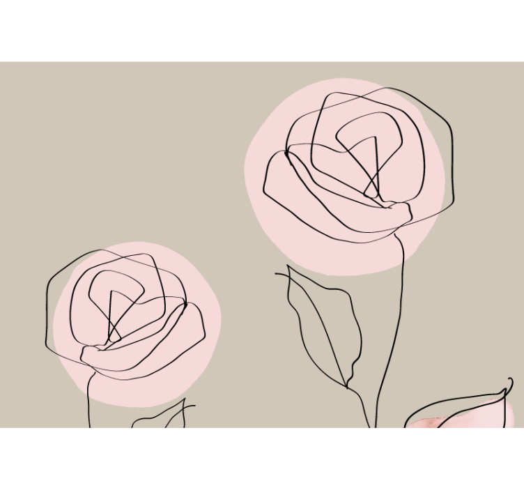Fotomurale fiori rose in linea - TenStickers