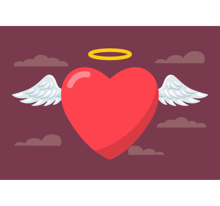 Fotomurale amore cuore con ali - TenStickers