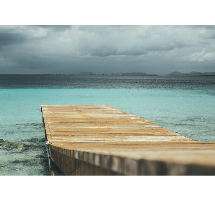 Fotomurali natura molo sereno sulla spiaggia - TenStickers