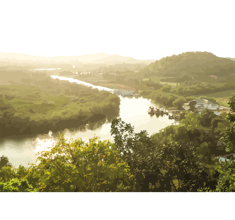 Fotomurale paesaggi vista sul fiume sereno - TenStickers