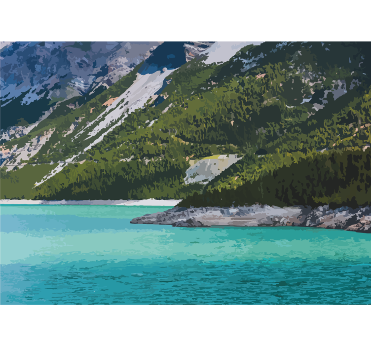 Fotomurale paesaggi tranquillità lago di montagna - TenStickers