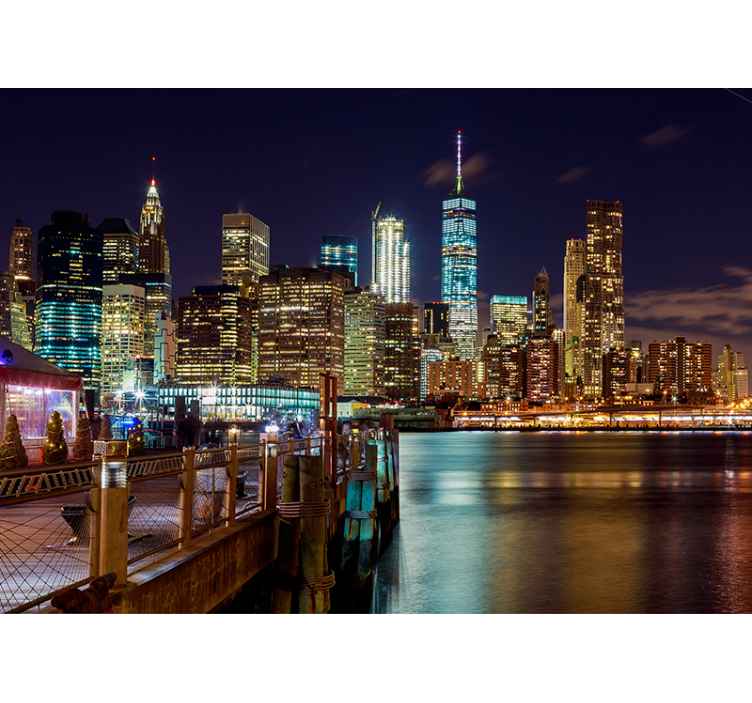 Fotomurale new york skyline notturno urbano - TenStickers