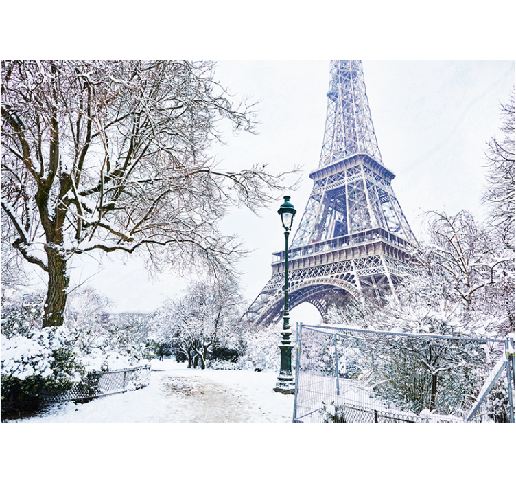 Fotomurale parigi torre eiffel nella neve - TenStickers