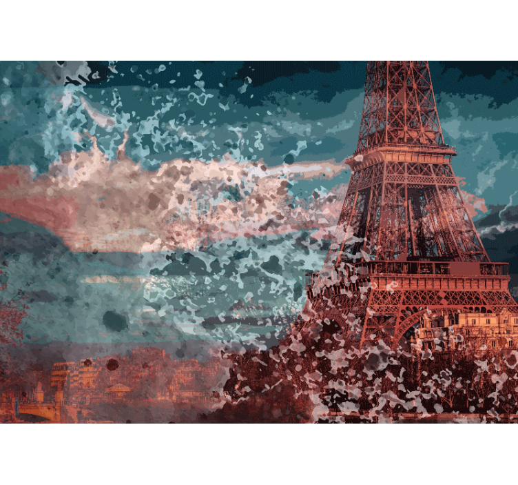 Fotomurale parigi skyline torre eiffel - TenStickers