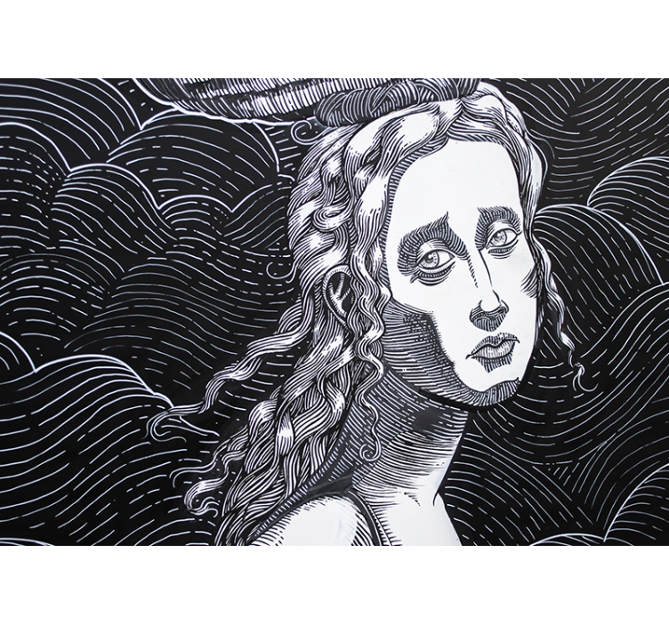 Fotomurale artistico ritratto femminile intricato - TenStickers