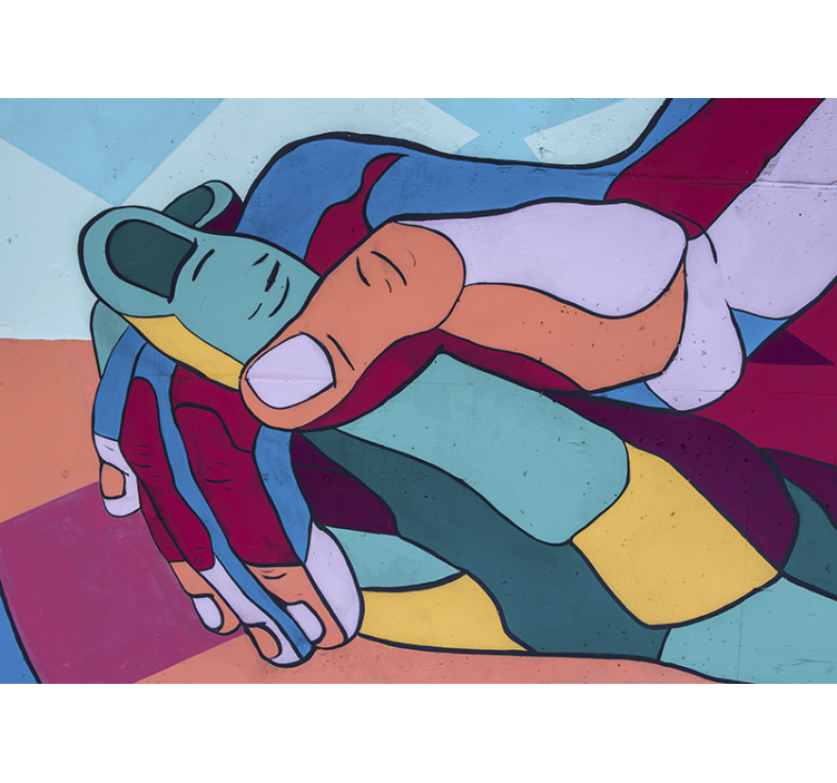 Fotomurale amore abbraccio di mani colorate - TenStickers