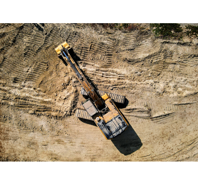 Fotomurale veicoli escavatore al lavoro - TenStickers