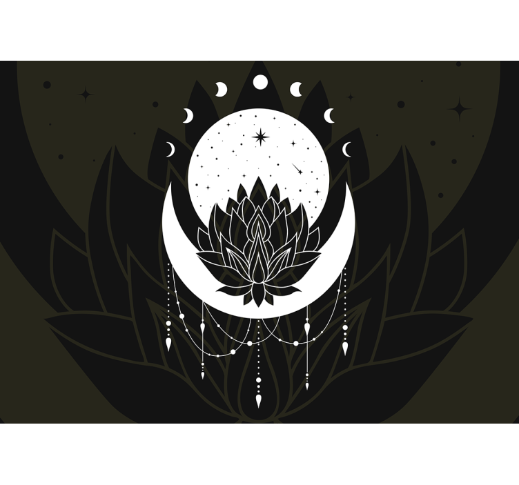 Fotomurali mandala design luna di loto - TenStickers