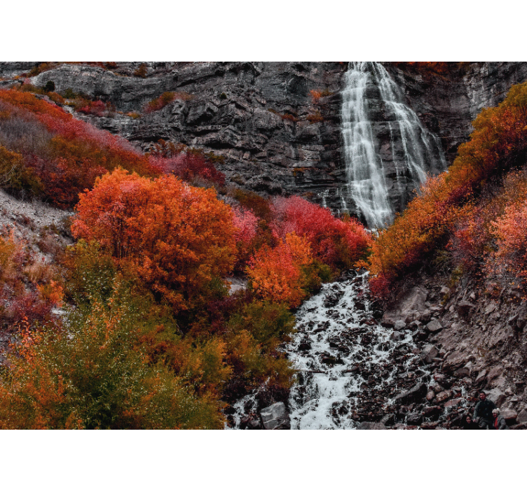 Fotomurali cascate scena autunnale di acqua - TenStickers