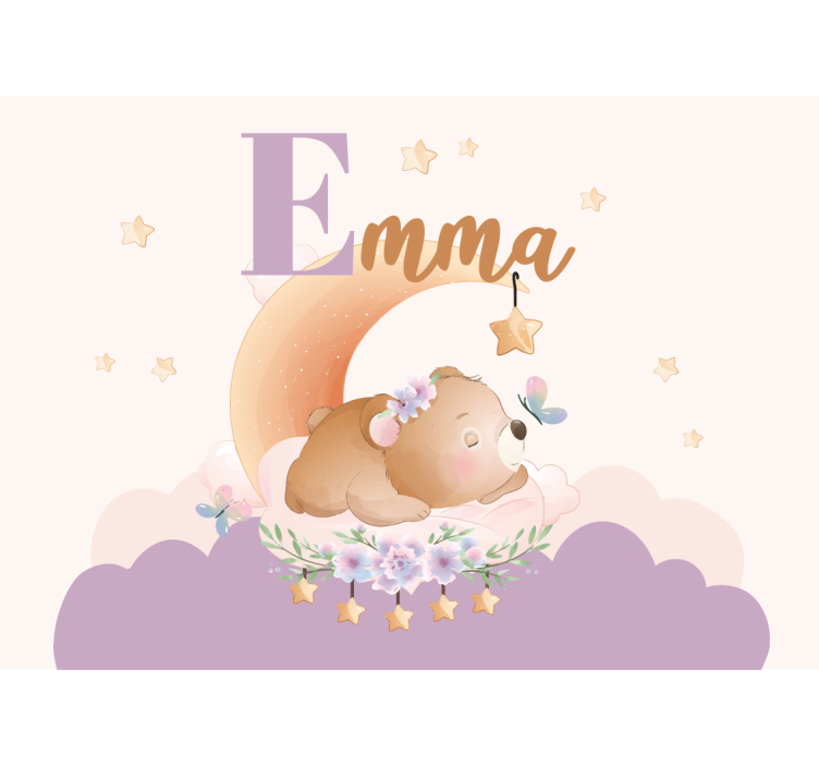 Fotomurale cameretta orso sognante notte - TenStickers
