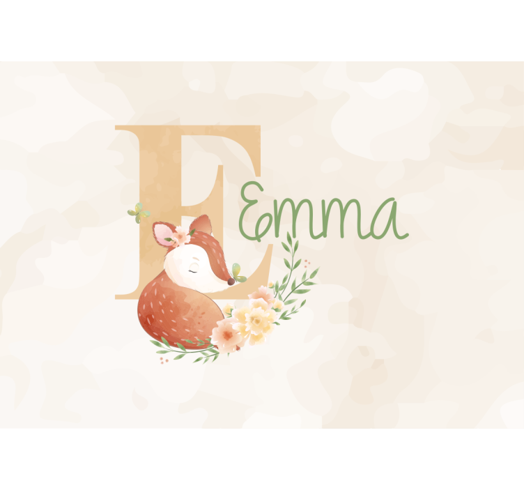 Fotomurale cameretta design volpe personalizzato - TenStickers