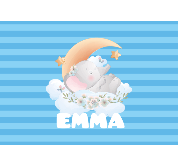 Fotomurale cameretta elefante che dorme design - TenStickers
