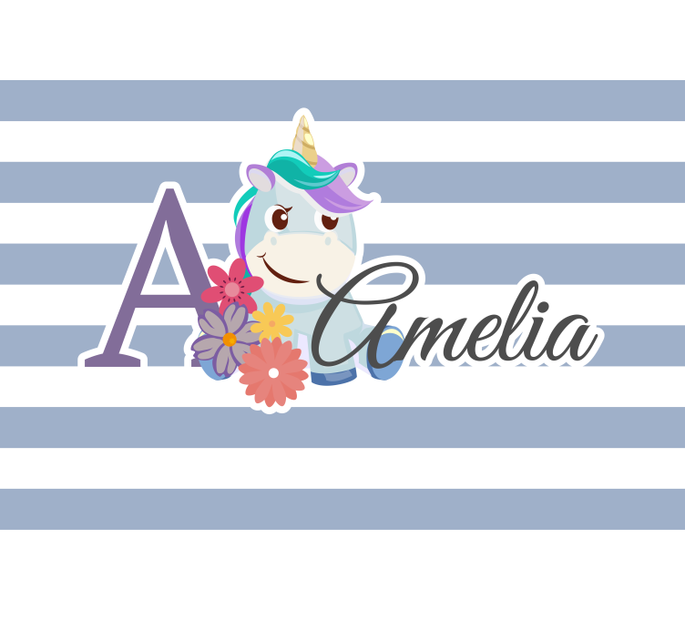 Fotomurale personalizzato tema unicorno incantevole - TenStickers