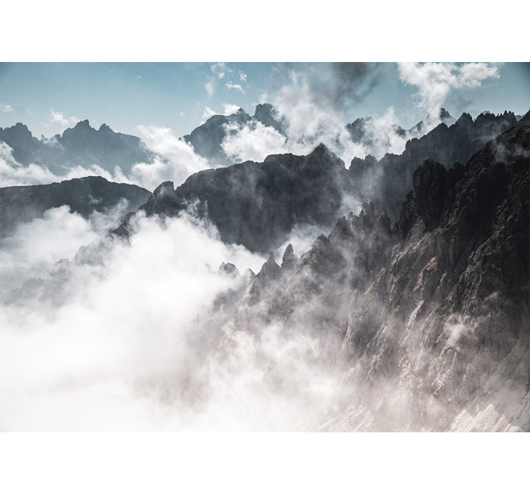 Fotomurale montagna silhouette di picco maestoso - TenStickers