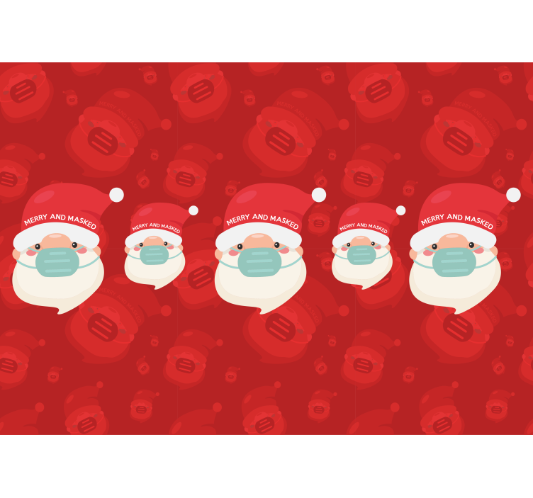 Fotomurale di natale babbo natale con mascherina - TenStickers