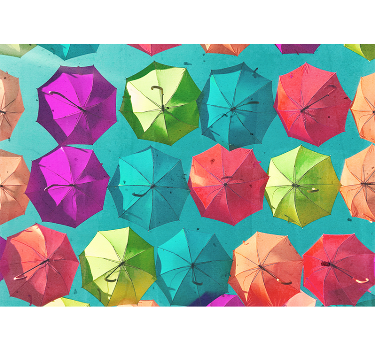 Fotomurale arte urbana design ombrelli colorati - TenStickers