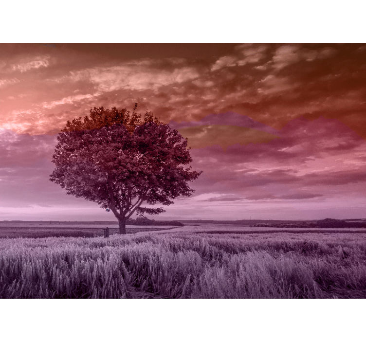 Fotomurale foresta sagoma di albero solitario - TenStickers