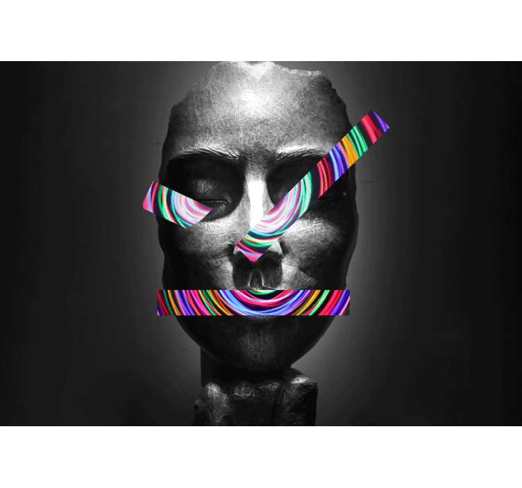 Fotomurale artistico caratteristiche facciali astratte - TenStickers