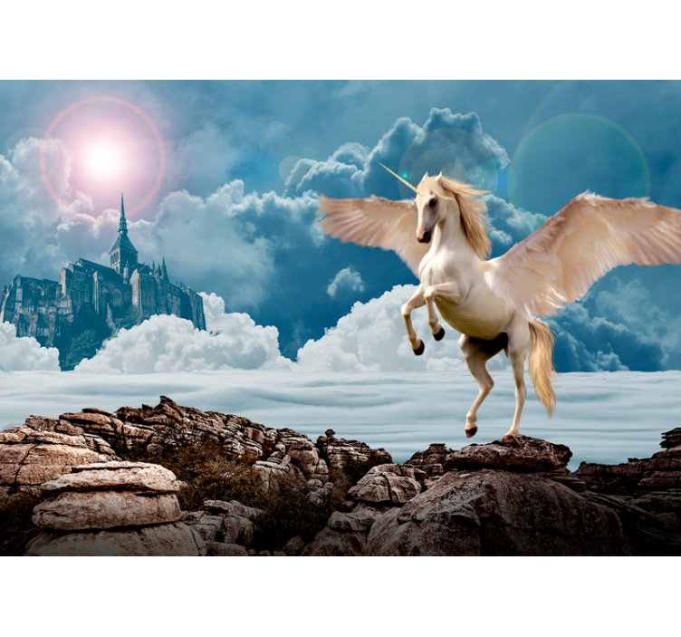 Fotomurale fantasia volo di unicorno maestoso - TenStickers