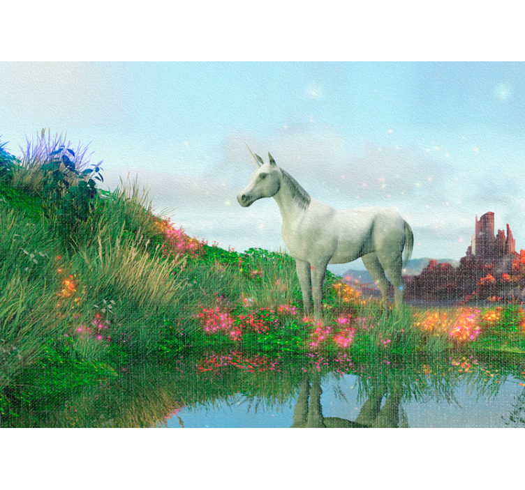 Fotomurale fantasia paesaggio di unicorni maestosi - TenStickers