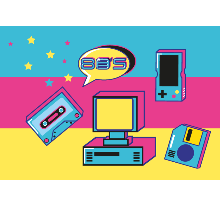 Fotomurale arte urbana elementi di retro gaming - TenStickers