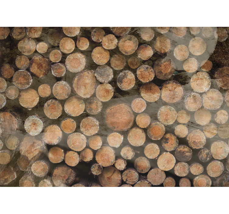 Fotomurali textures composizione di tronchi di legno - TenStickers