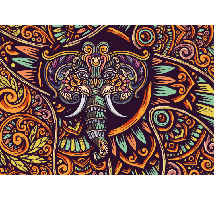 Fotomurale animali motivo decorativo elefante - TenStickers