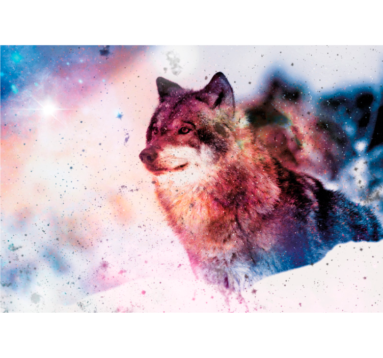 Fotomurale animali lupo cosmico solitario - TenStickers