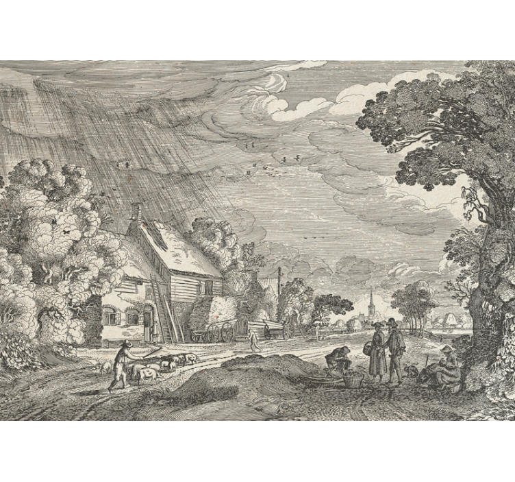 Fotomurale paesaggi rappresentazione rurale - TenStickers