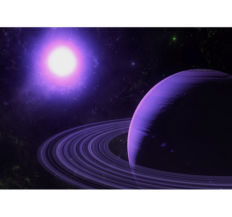 Fotomurale spaziale scena planetaria viola - TenStickers