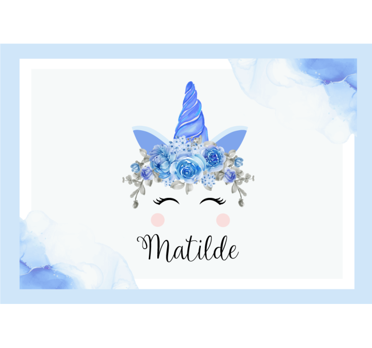 Fotomurale cameretta illustrazione unicorno adorabile - TenStickers