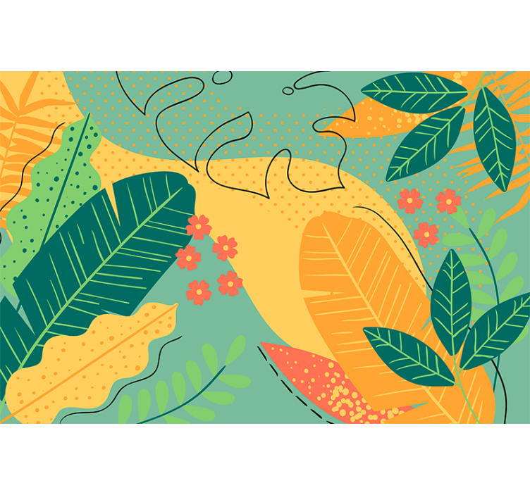 Fotomurali natura decorazione foglie tropicali - TenStickers