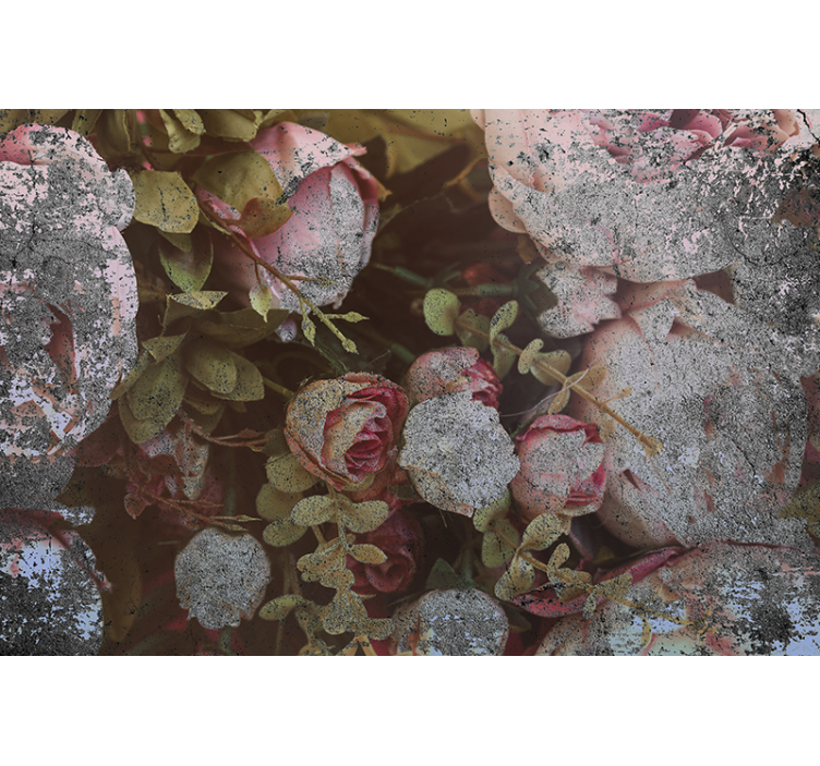 Fotomurale fiori rose e foglie - TenStickers