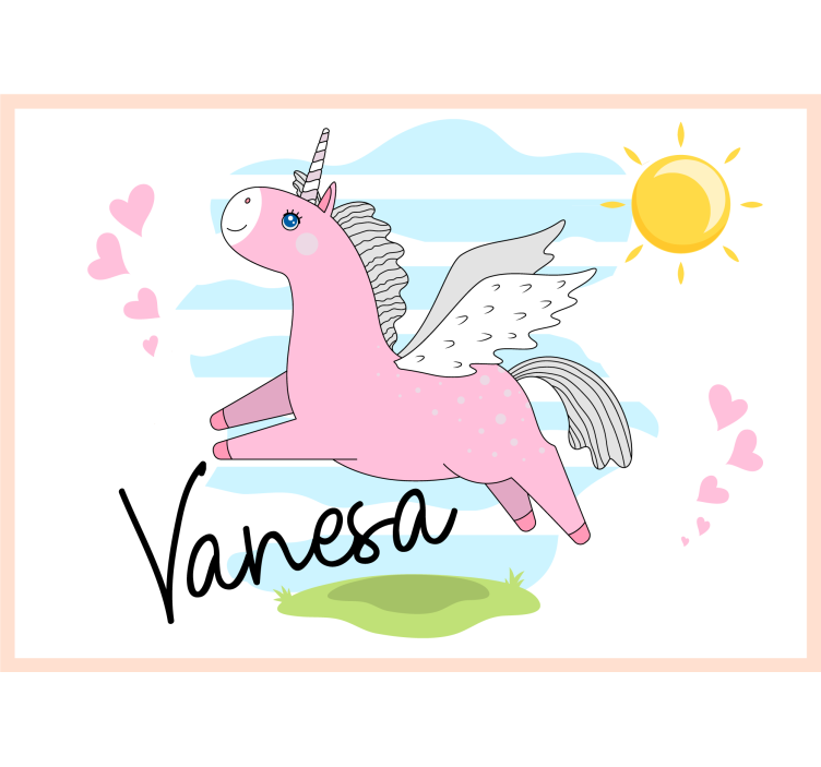 Fotomurale amore avventura dell'unicorno rosa - TenStickers