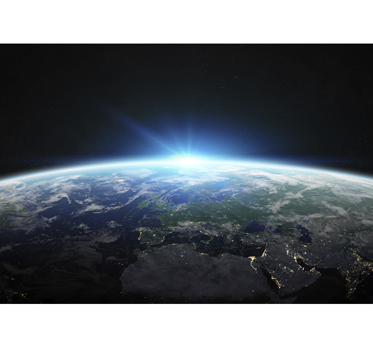 Fotomurale spaziale bagliore dell'orizzonte terrestre - TenStickers