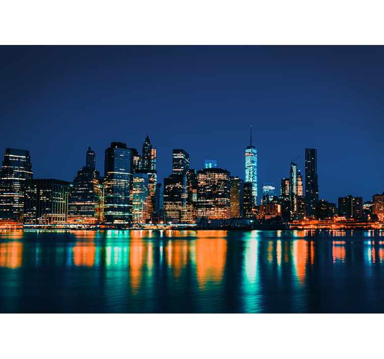 Fotomurale new york skyline notturno - TenStickers