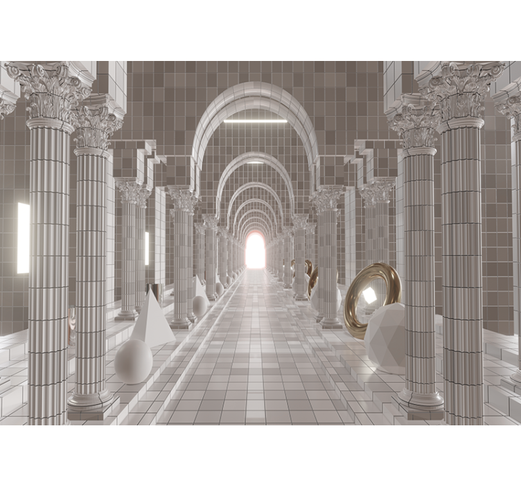 Fotomurale astratto design di corridoio architettonico - TenStickers