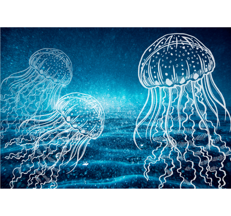 Fotomurale per bagno danza elegante delle meduse - TenStickers
