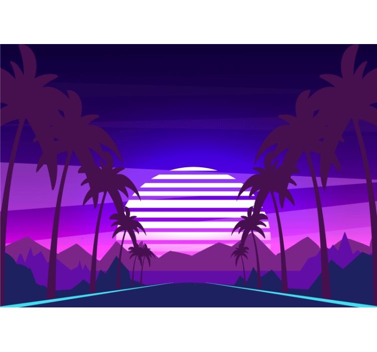 Fotomurale paesaggi tramonto tropicale - TenStickers