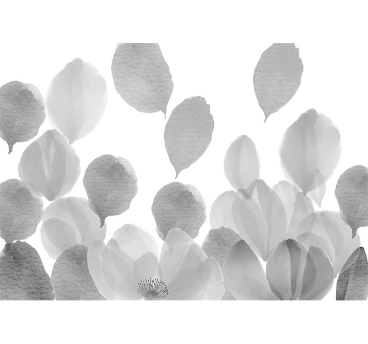 Fotomurale papaveri design foglie elegante - TenStickers