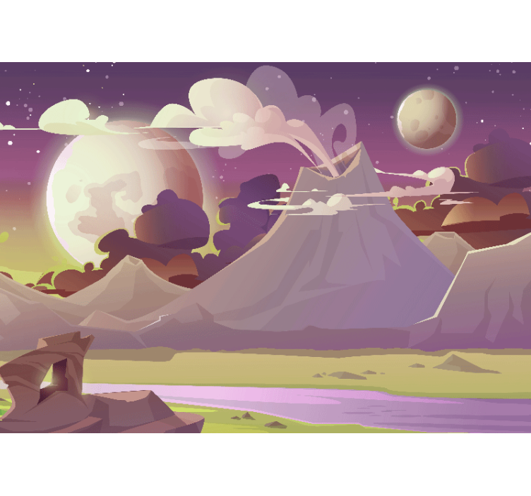 Fotomurale fantasia paesaggio montano fantastico - TenStickers