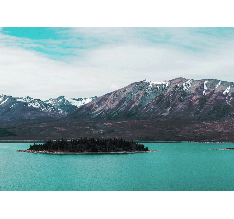 Fotomurale paesaggi lago montano isola - TenStickers