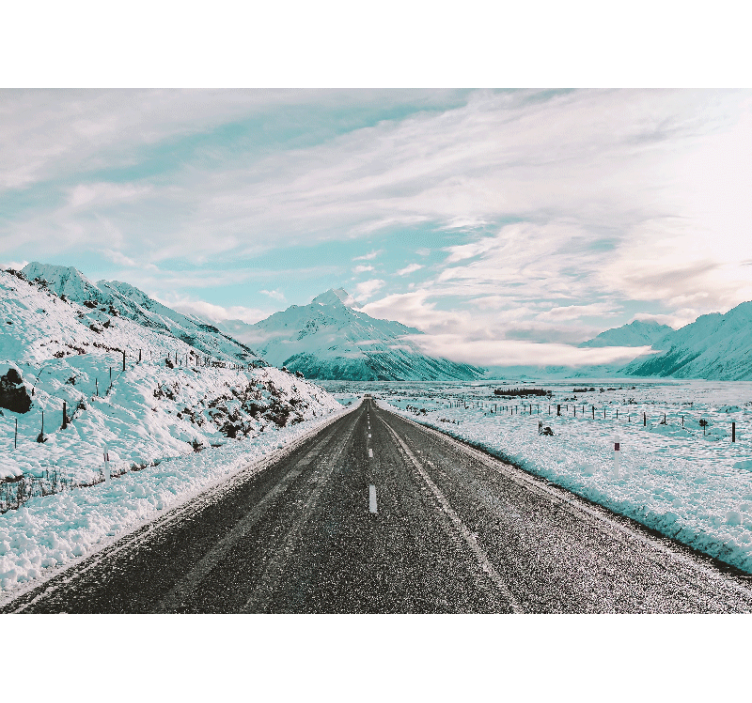 Fotomurale paesaggi sentiero di montagna gelato - TenStickers