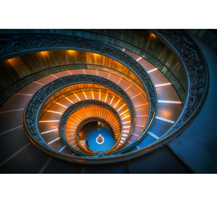 Fotomurale paesaggi illuminazione scala a spirale - TenStickers