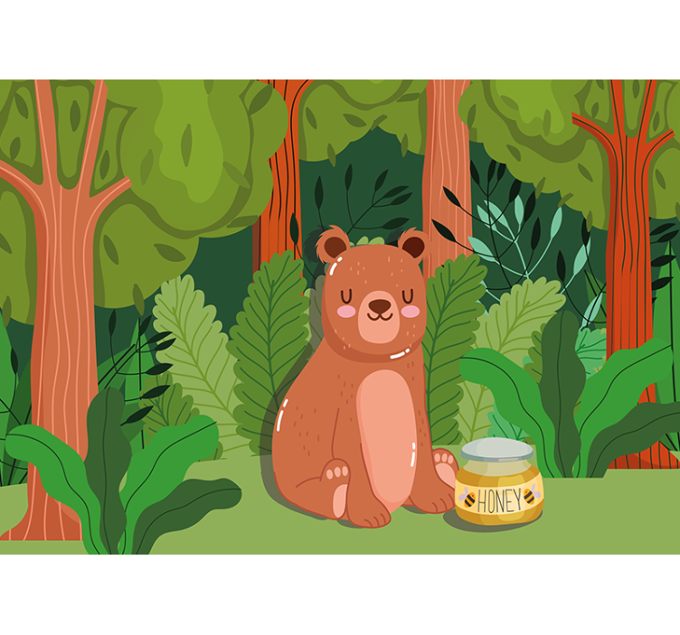 Fotomurale cameretta illustrazione orso adorabile - TenStickers