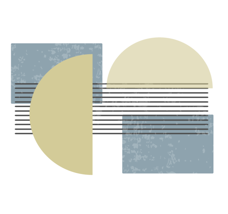 Fotomurale artistico composizione di forme geometriche - TenStickers