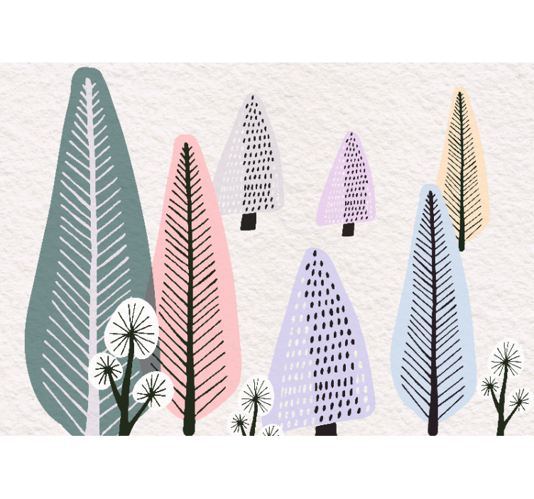 Fotomurale alberi motivi foglie ornamentali - TenStickers